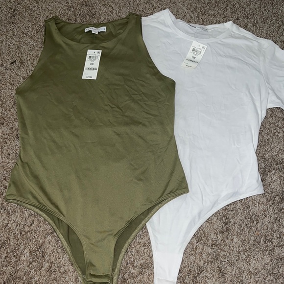 Macy's Tops - Body suit bundle olive green sleeveless tank white shirt sleeve NWT AND NOW THIS